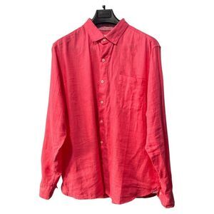 Tommy Bahama coral‎ colour linen long sleeve shirt